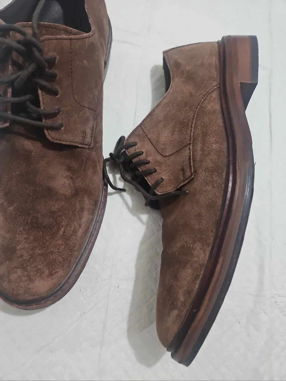 Cole Haan Men's Brown Suede Derby Shoes - Classic Lace-Up Dress Shoes Sz 9.5